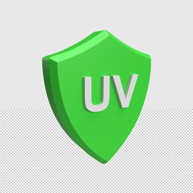 3d shield with uv render object