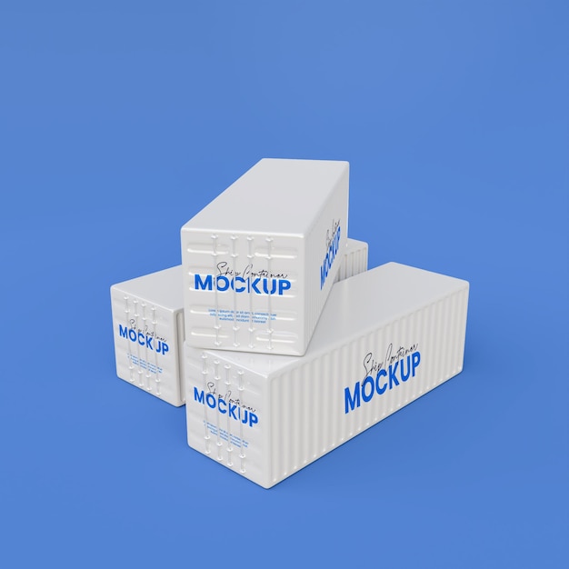 Mockup di container 3d per navi