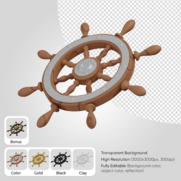 PSD 3d ship wheel