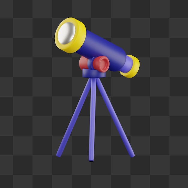 PSD 3d shooting star telescope illustration