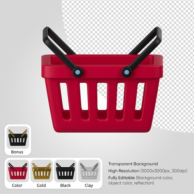 3d shop basket