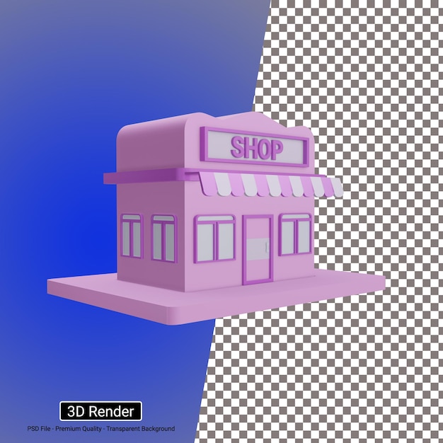 3D ショップの建物