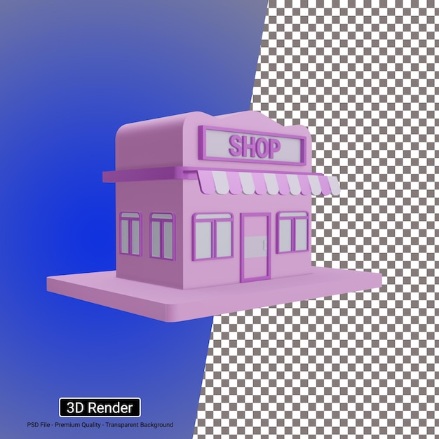 3d shop building