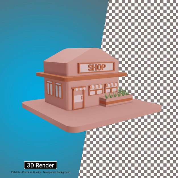 3D ショップの建物