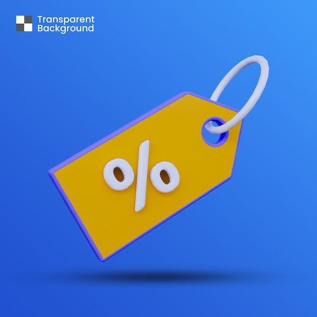 3d shop discount tag icon isolated