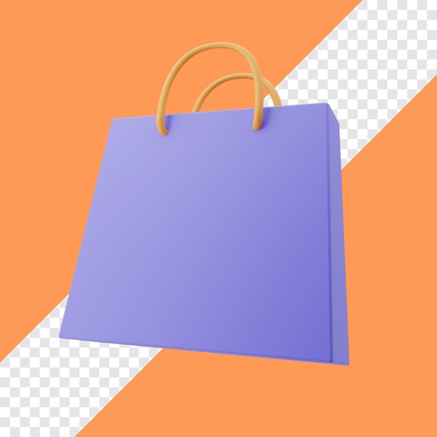 Premium PSD  3d shopping bag illustration with transparent background