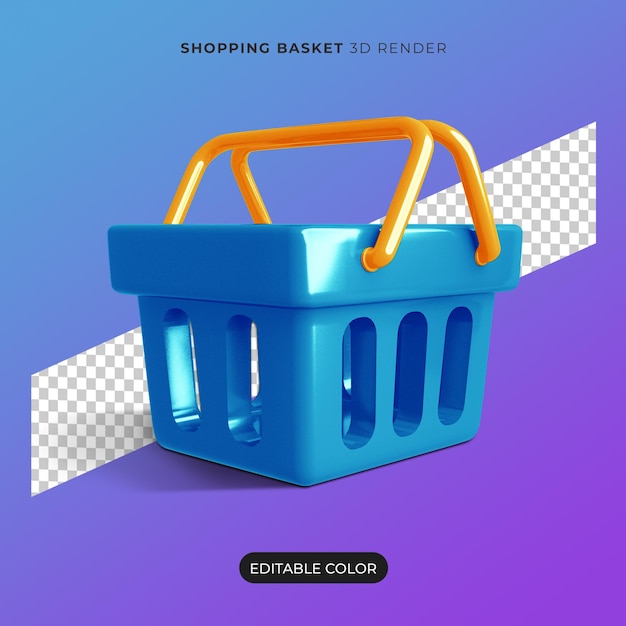 PSD 3d shopping basket icon isolated