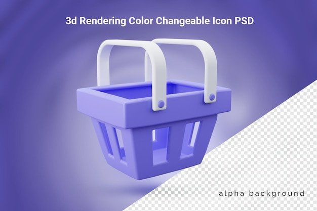 3d shopping basket icon