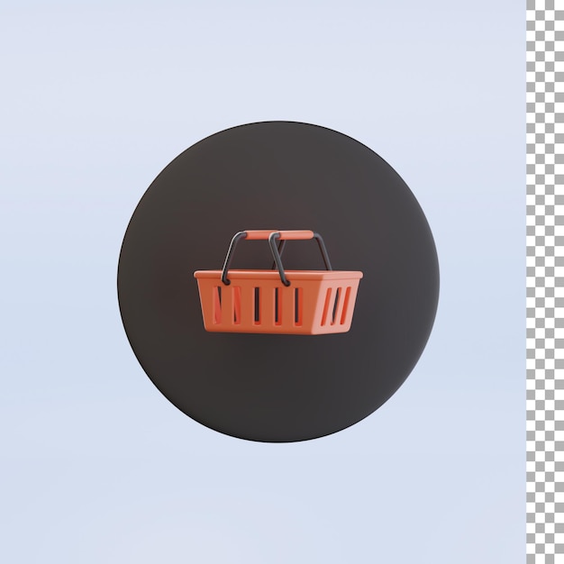 PSD 3d shopping basket icon