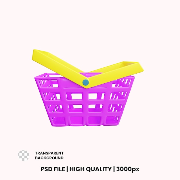 3d shopping cart icon object