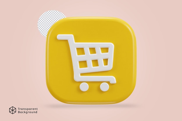 PSD 3d shopping cart icon vector illustration