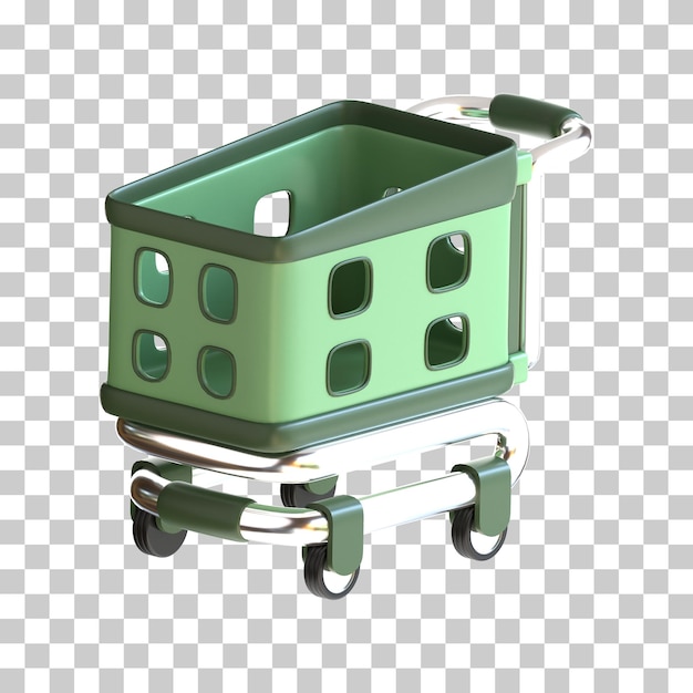 3d shopping cart trolley icon illustration