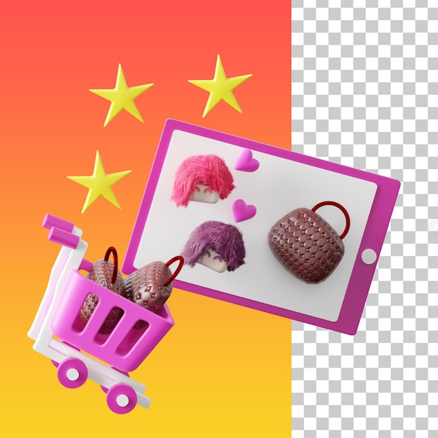 3d shopping illustration