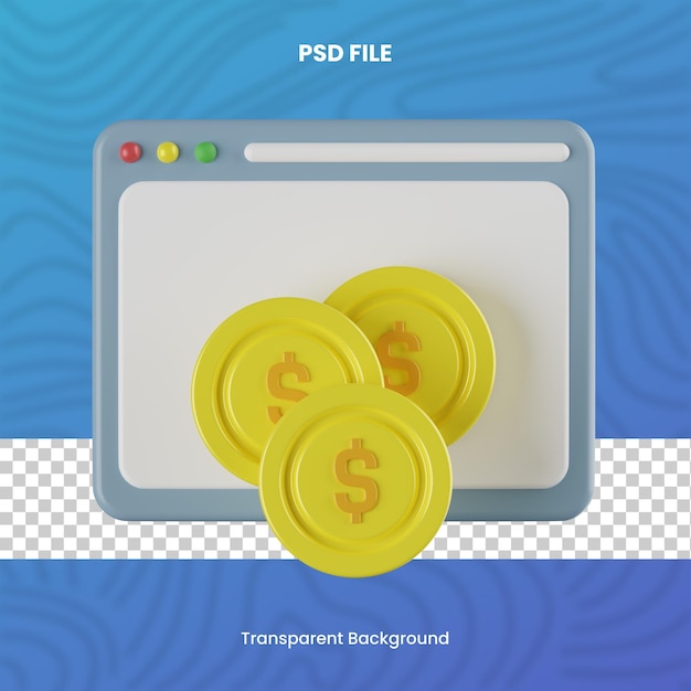 PSD 투명한 배경과 함께 3d 쇼핑 웹 사이트 고품질 렌더링