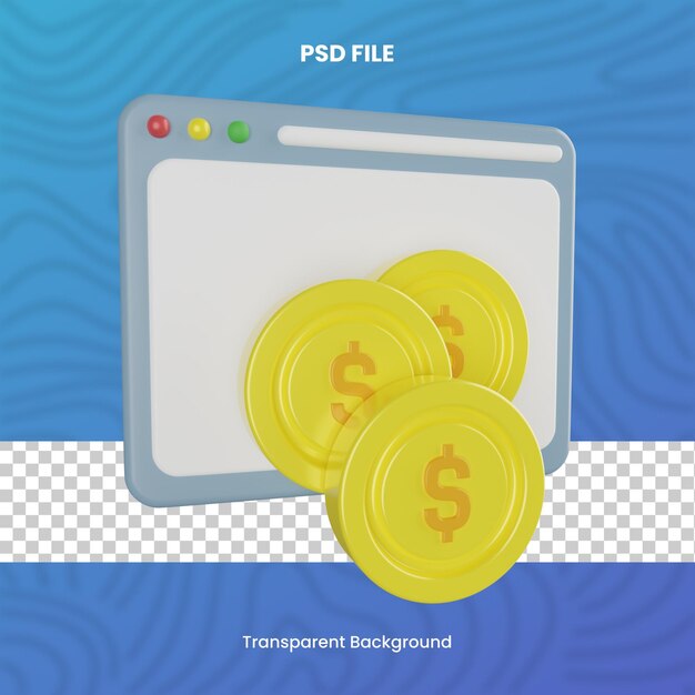 PSD 투명한 배경과 함께 3d 쇼핑 웹 사이트 고품질 렌더링