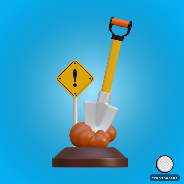 3d shovel on the ground contractor
