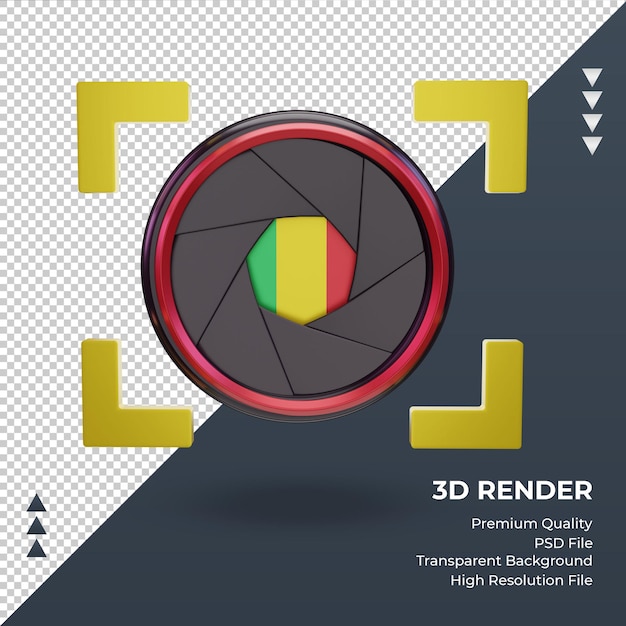 3 d シャッター カメラ マリ フラグ レンダリング正面図