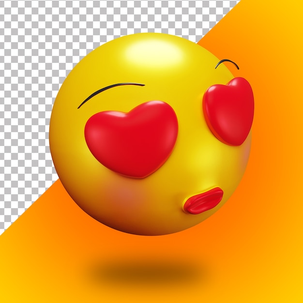 3d shy face falling in love emoji