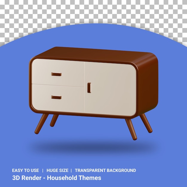 투명 배경 격리 된 디자인으로 3d 찬장 그림