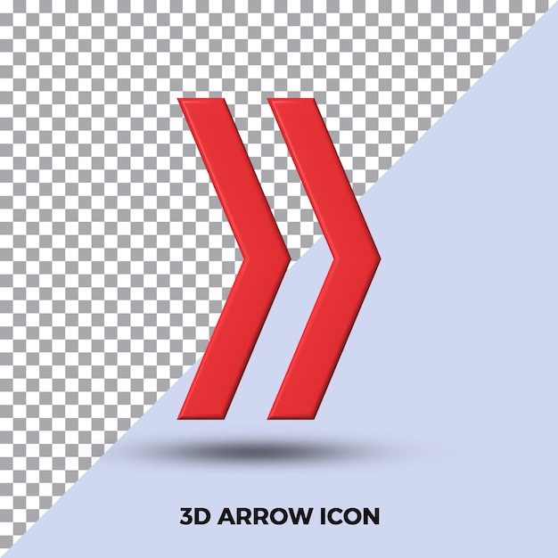 PSD 3d sign arrow icon isolated