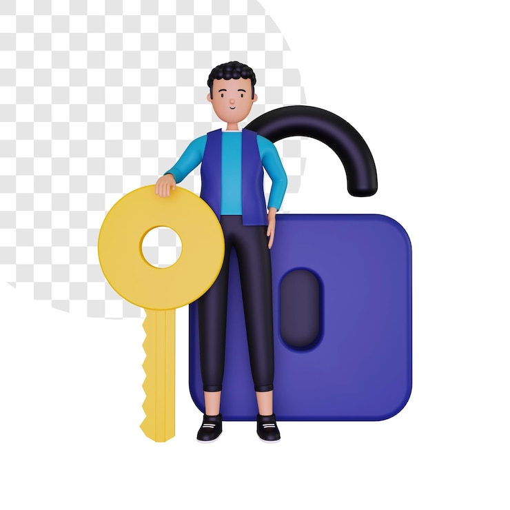 PSD 3d sign in concept illustration
