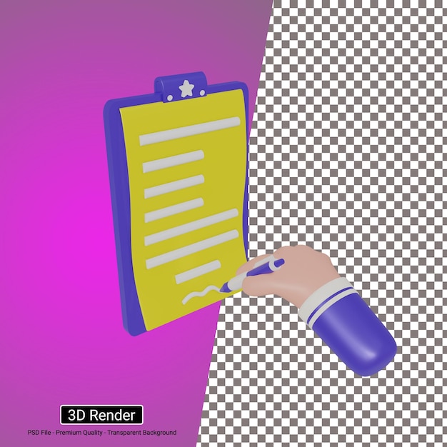 3D Signature Icon with transparent background, perfect for template design, UI or UX and more.