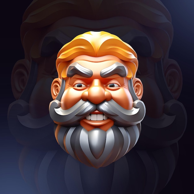 3d sikh men gaming logo sikh with beard 3d render sikh avatar headshot sikh character 3d