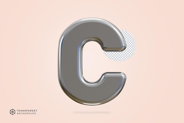 3d silver alphabet text effect