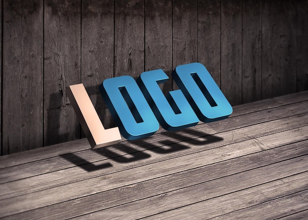 3d silver logo mockup