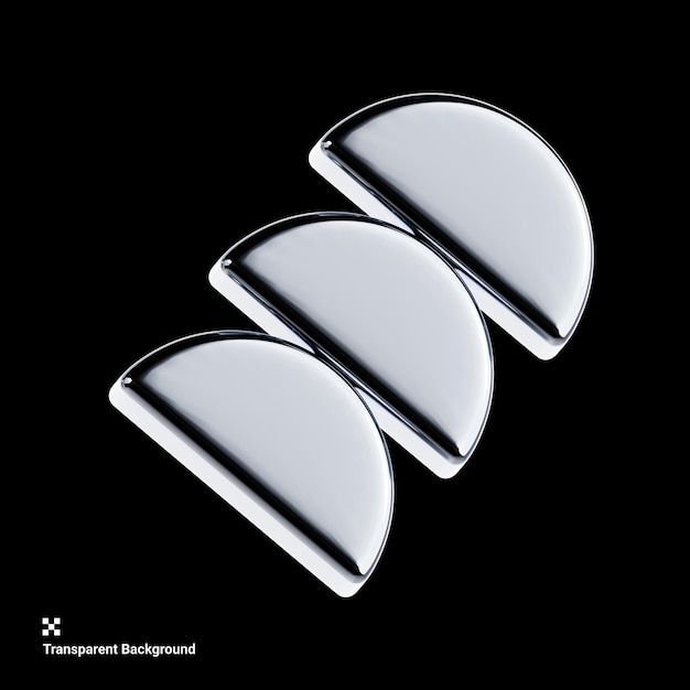 3D Silver Shiny Metallic Icon Illustration