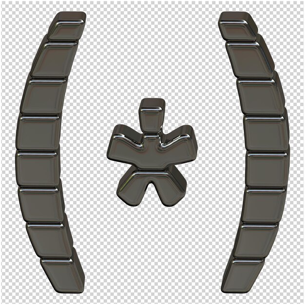 PSD 3d silver symbol from ingots