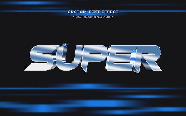 PSD 3d silver text effect 80s style