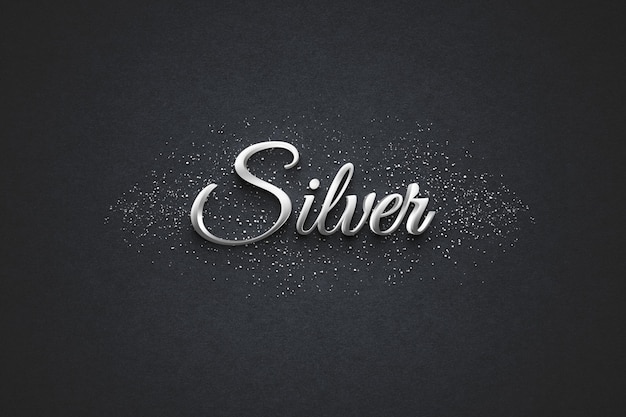 PSD 3d silver text effect