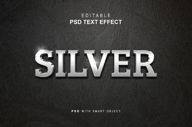 3d silver text effect