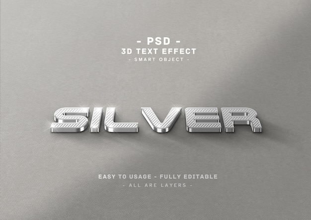 3d серебряный текстовый эффект