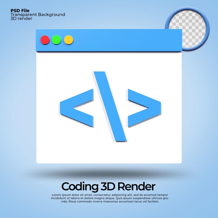 PSD 3d simgeler kodlama şeffaf