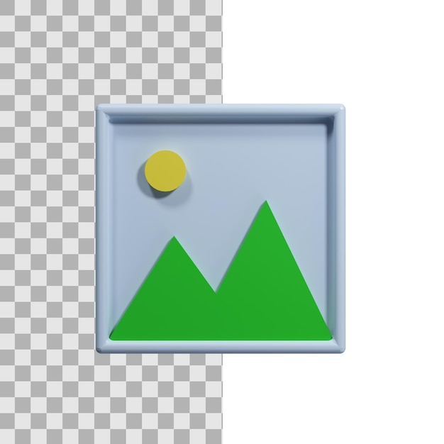 3d simple gallery icon