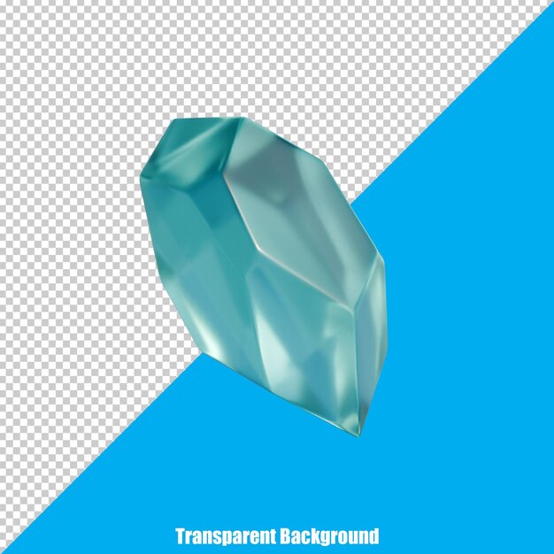 PSD 透明な背景に現実的な外観を持つシンプルな3d宝石