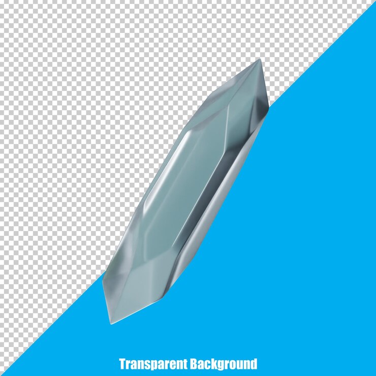 PSD 3d simple gem with a realistic appearance on a transparent background