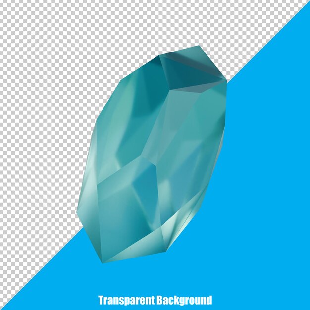 PSD gemma semplice 3d con un aspetto realistico su uno sfondo trasparente