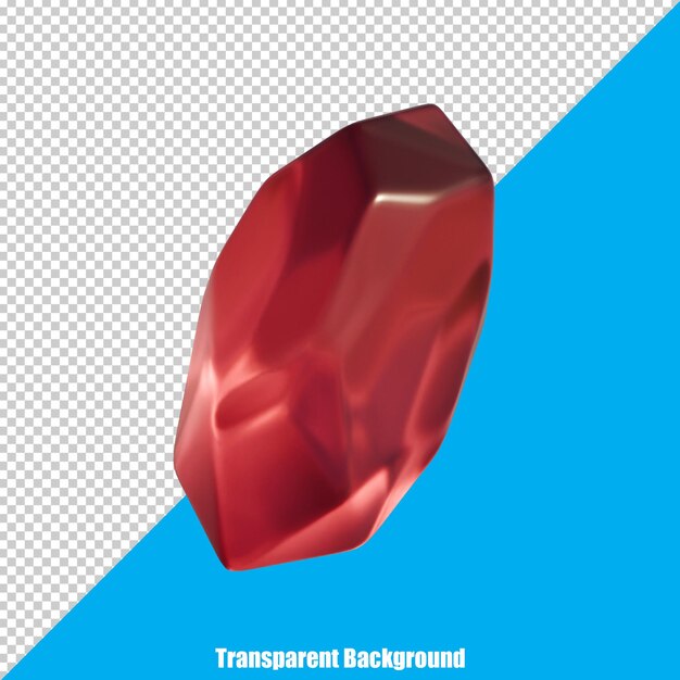 PSD 3d simple gem with a realistic appearance on a transparent background