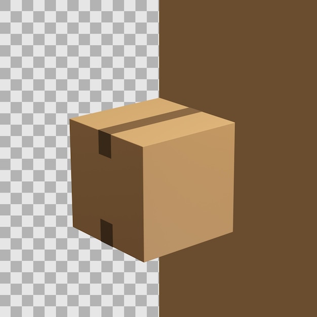 3d simple icon of cardboard boxes