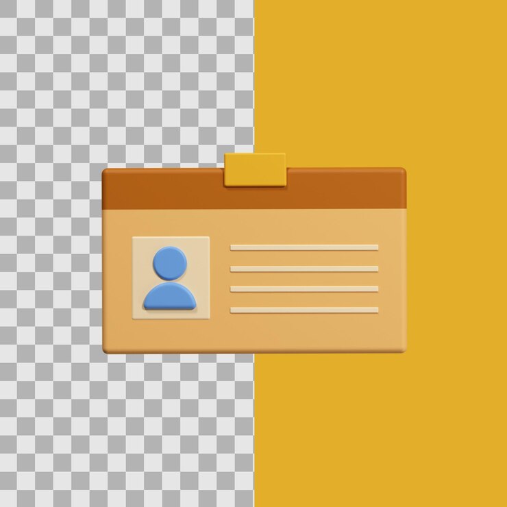 PSD 3d 간단한 id 카드 그림
