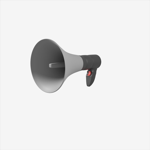 PSD 3d simple megaphone from diagonal perspective