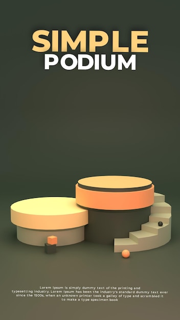 3D 단순 연단 판매 배너