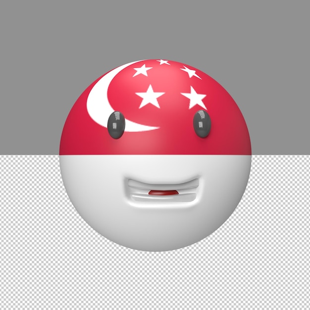 3D Singapore country ball Rendered object illustration