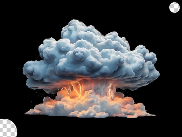 PSD 3d single thunder cloud png transparent