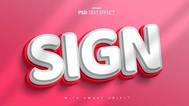 PSD 3d singt bold text effect editable template design