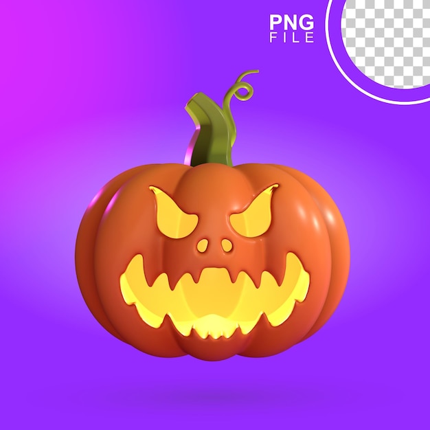 3d sinister scowl pumpkin halloween icon