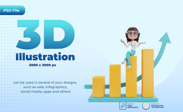 PSD 3dシッティングチャートと矢印